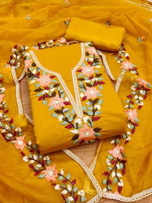 women embroidered unstitched dress material 1