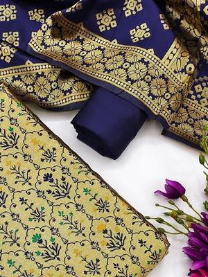 women's woven silk blend dress material 3