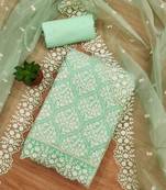 floral embroidered unstitched dress material