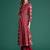 Burgundy printed pure cotton kurta trouser dupatta set