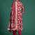 Burgundy printed pure cotton kurta trouser dupatta set