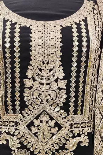floral embroidered sequinned unstitched dress material