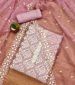 floral embroidered unstitched dress material