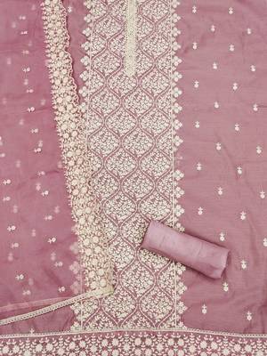 floral embroidered unstitched dress material 3