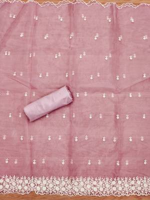 floral embroidered unstitched dress material 4