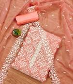 floral embroidered unstitched dress material