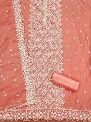 floral embroidered unstitched dress material 3