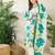 White printed pure cotton kurta trouser dupatta set