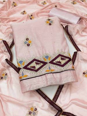 embroidered unstitched dress material 1