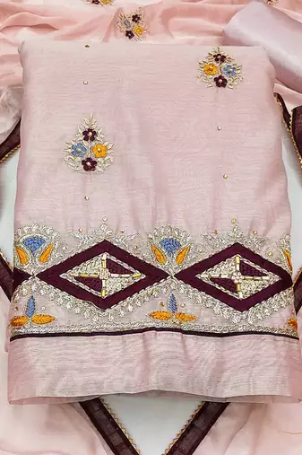 embroidered unstitched dress material