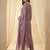 Lavender embroidered silk blend kurta trouser dupatta set