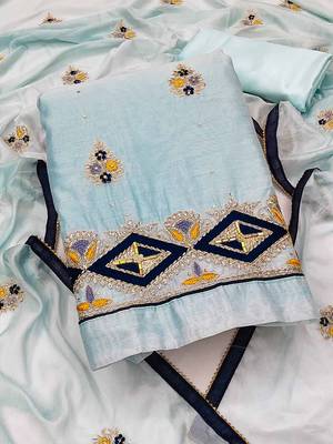 embroidered unstitched dress material 1
