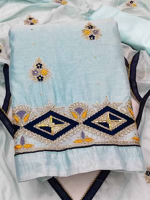 embroidered unstitched dress material 2