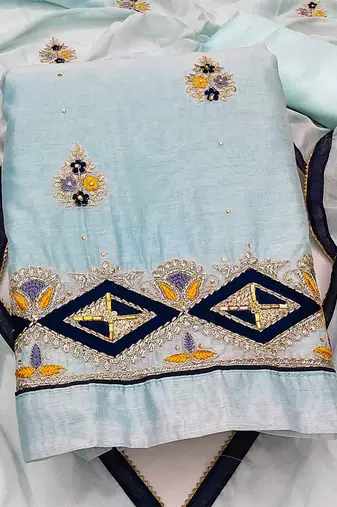 embroidered unstitched dress material
