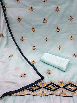 embroidered unstitched dress material 3