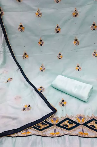 embroidered unstitched dress material