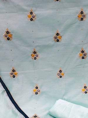 embroidered unstitched dress material 4