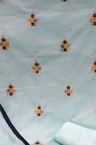 embroidered unstitched dress material