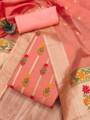 woven design unstitched dress material 1