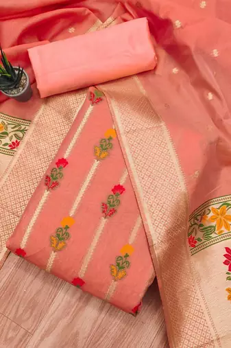 woven design unstitched dress material
