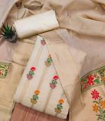 floral woven design unstitched dress material