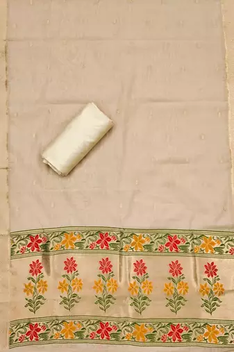 floral woven design unstitched dress material