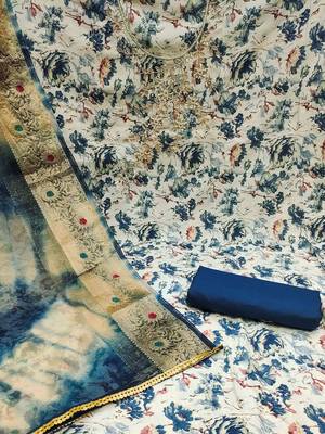 floral printed gotta patti unstitched dress material 2
