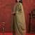 Green embroidered silk blend kurta trouser dupatta set