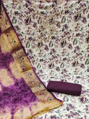 floral printed unstitched dress material 2