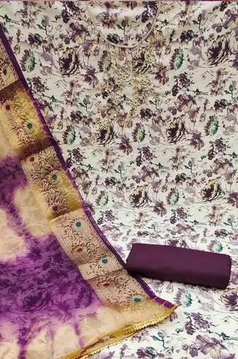floral printed unstitched dress material