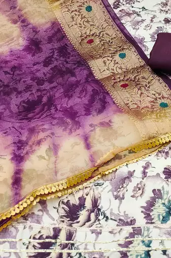 floral printed unstitched dress material