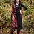 Black solid pure cotton kurta trouser dupatta set