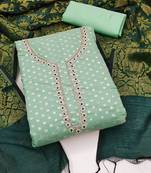 Woven Design Embroidered Beads & Stones Unstitched Dress Material