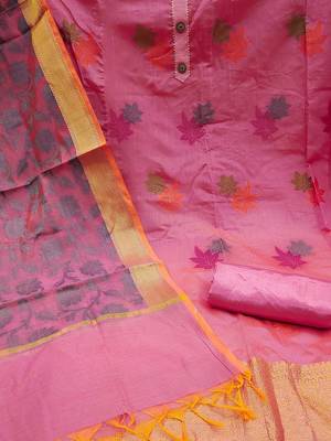 Woven Design Unstitched Dress Material 4