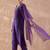 Purple embroidered silk blend kurta trouser dupatta set