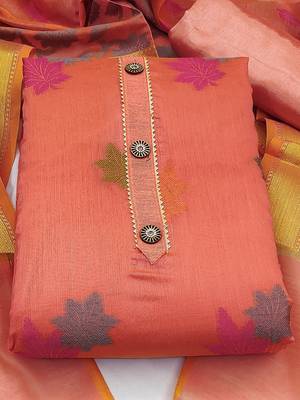 woven design unstitched dress material 2