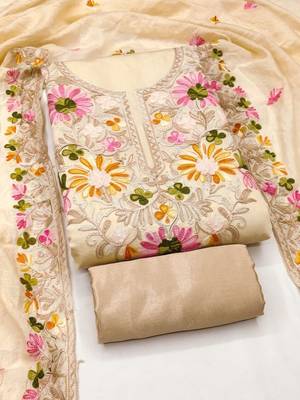 embroidered unstitched dress material 2