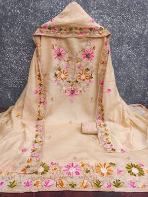 embroidered unstitched dress material 3