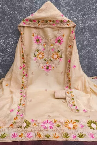 embroidered unstitched dress material