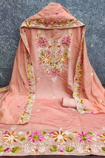 embroidered unstitched dress material