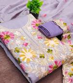 Embroidered Pure Cotton Unstitched Dress Material