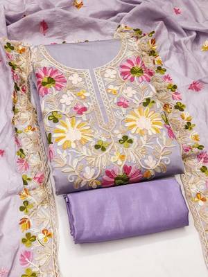 Embroidered Pure Cotton Unstitched Dress Material 2