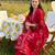 Maroon printed pure cotton kurta trouser dupatta set