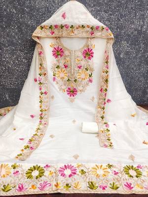 embroidered cotton unstitched dress material 3