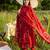 Maroon printed pure cotton kurta trouser dupatta set