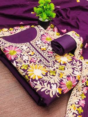 embroidered unstitched dress material 1
