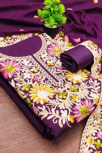 Embroidered Unstitched Dress Material