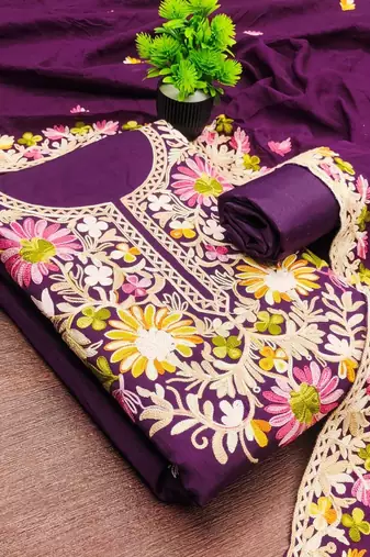 embroidered unstitched dress material