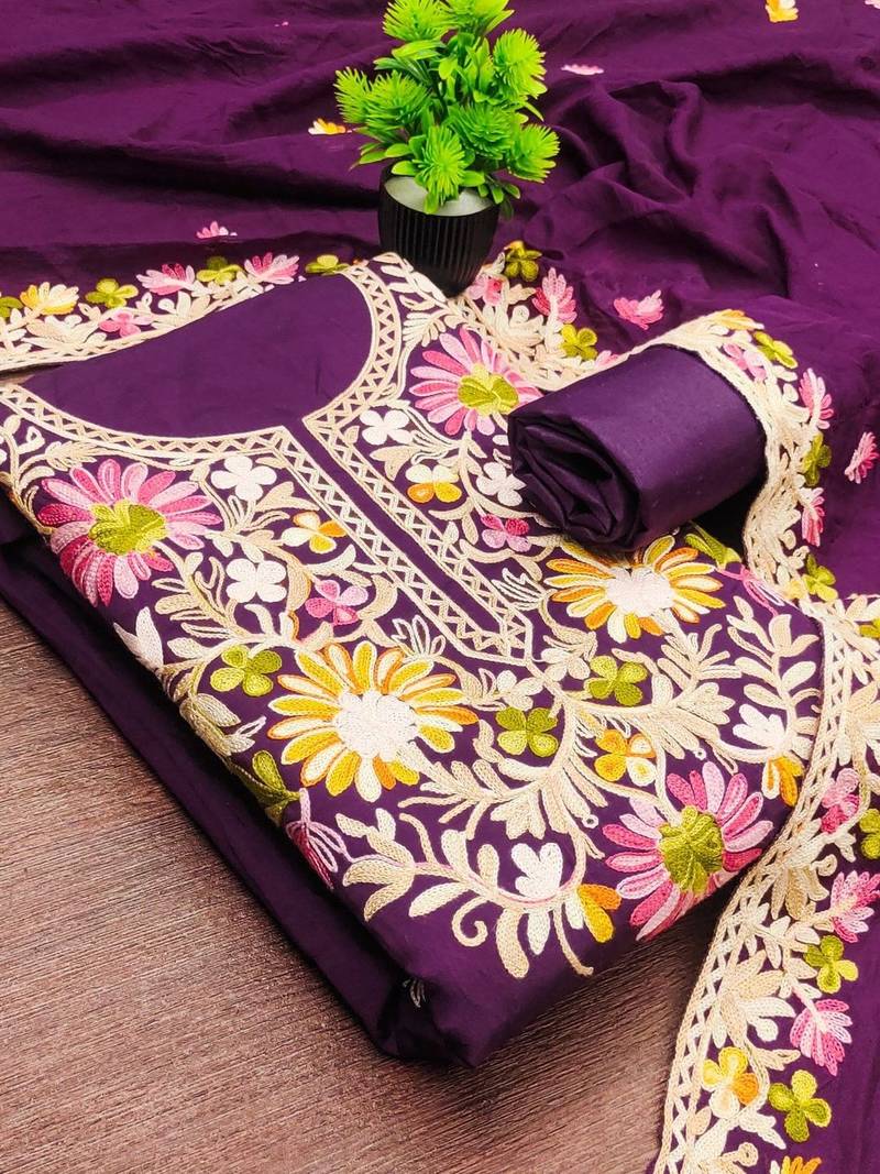Embroidered Unstitched Dress Material
