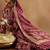 Burgundy printed pure cotton kurta trouser dupatta set